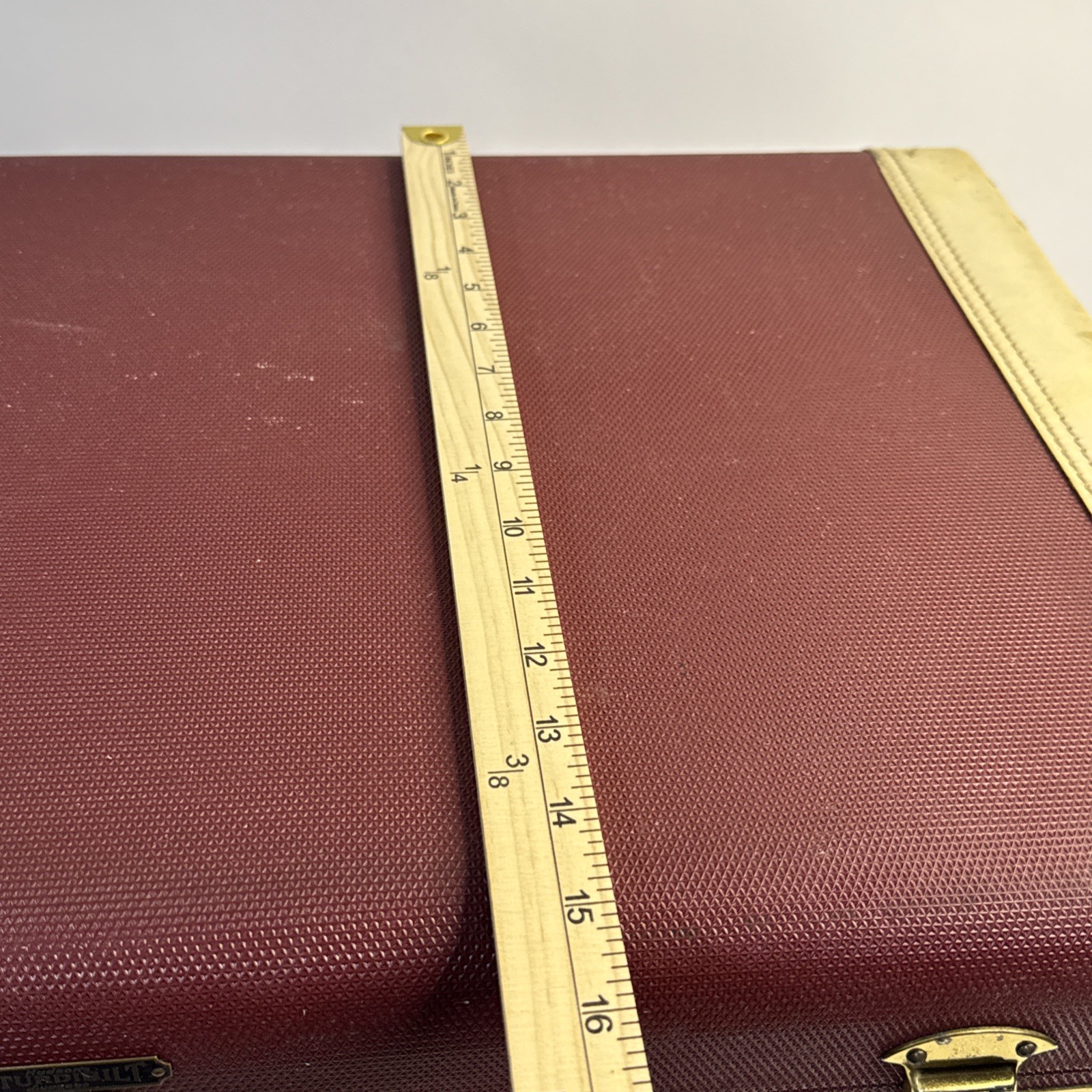 RARE 1950s Vintage MCM Hudson’s Sturdibuilt Hardshell Suitcase w/key 26”x15”x 9”
