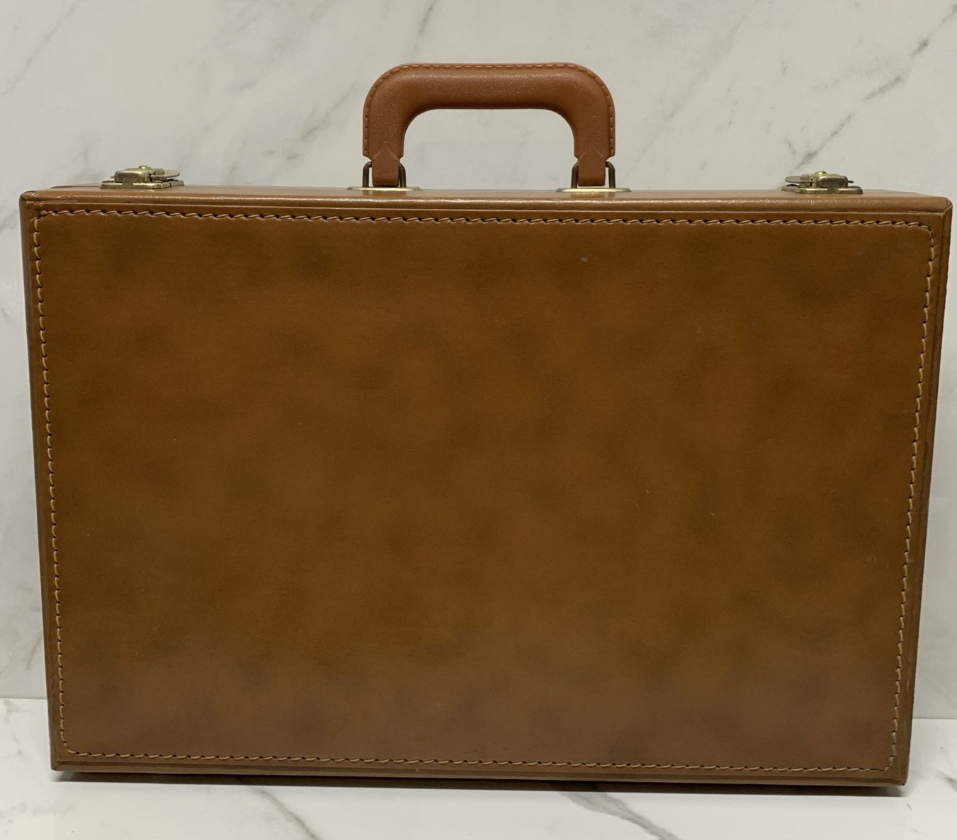 MS GINN & Co Light Brown Leather Briefcase US Government Issued