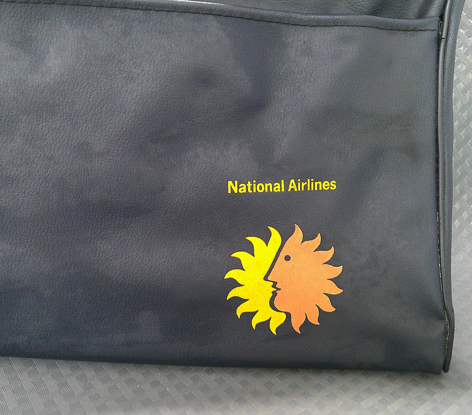 Vintage National Airlines Vinyl Briefcase Bag Promotional Advertising Premium