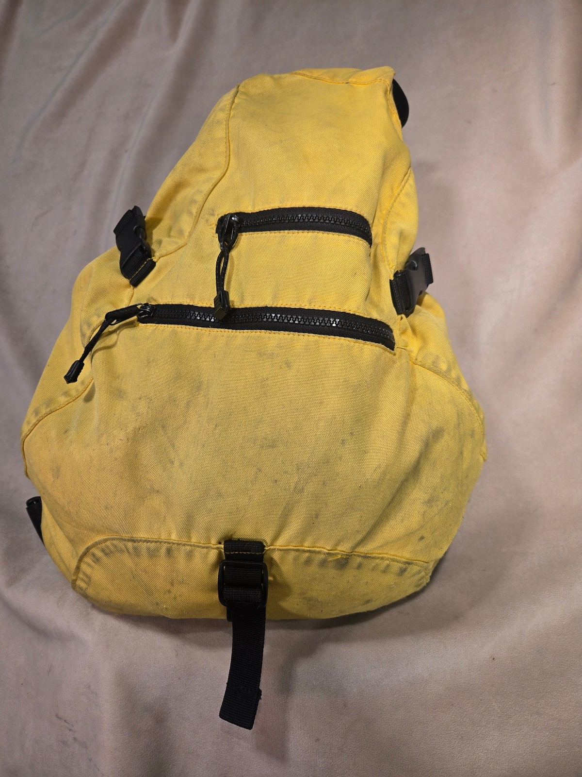 Vintage Gap Y2K Yellow Canvas Sling Utility Backpack Crossbody Bag Multi Zip