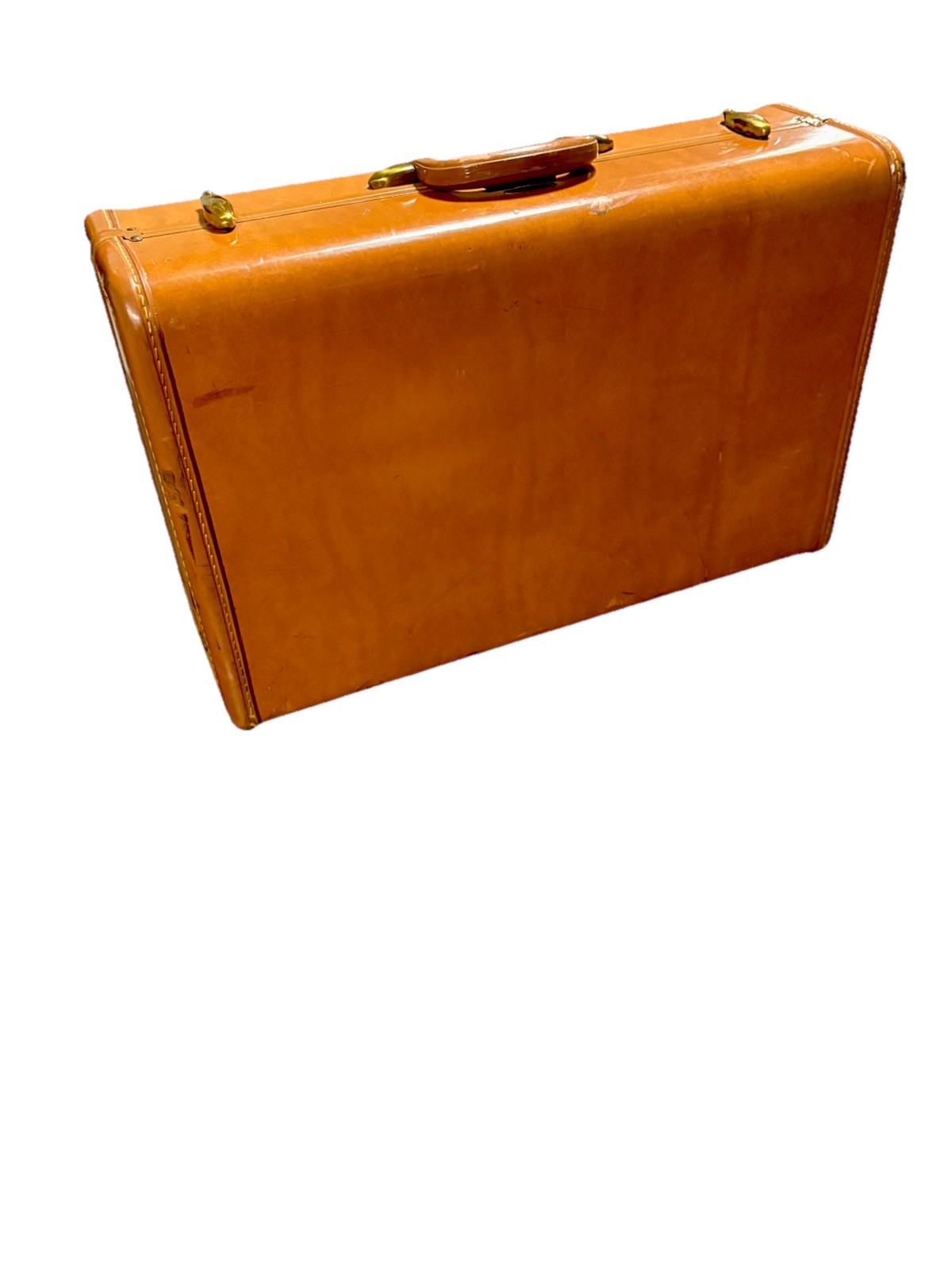 Vintage Samsonite Art Deco Brown Leather Hardcase 21″ Suitcase Luggage Bag