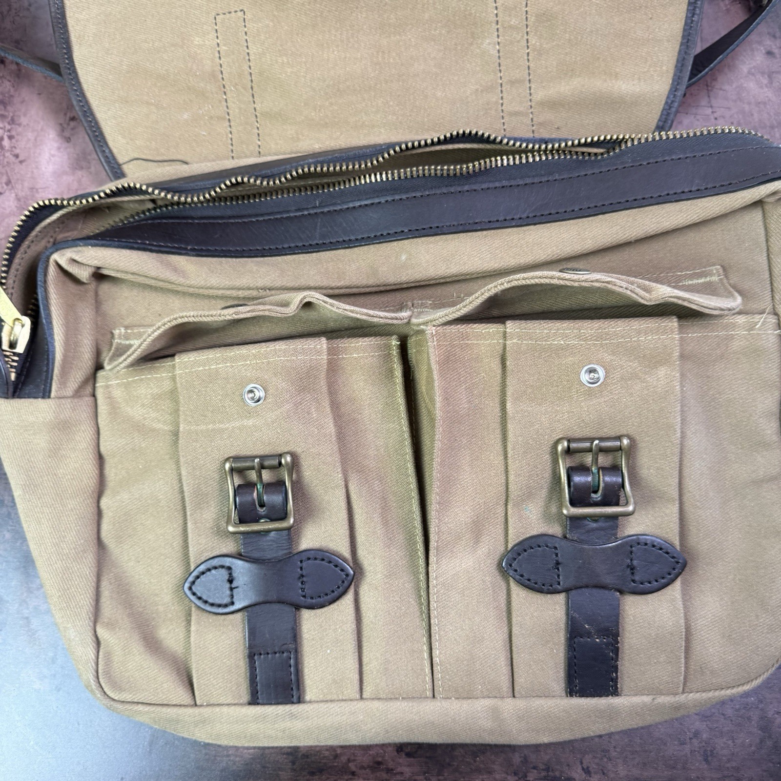 Vtg 90s Filson 240 Small Carry-On Bag Tan Rugged Twill Zippered Travel USA Lock