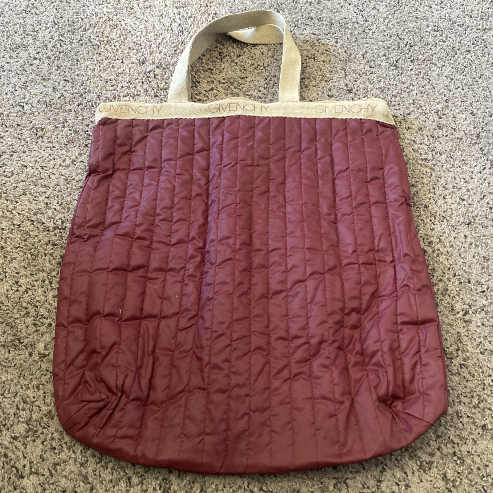 70s-80s Burgundy Givenchy Nylon Travel Garment Bag Vintage Designer