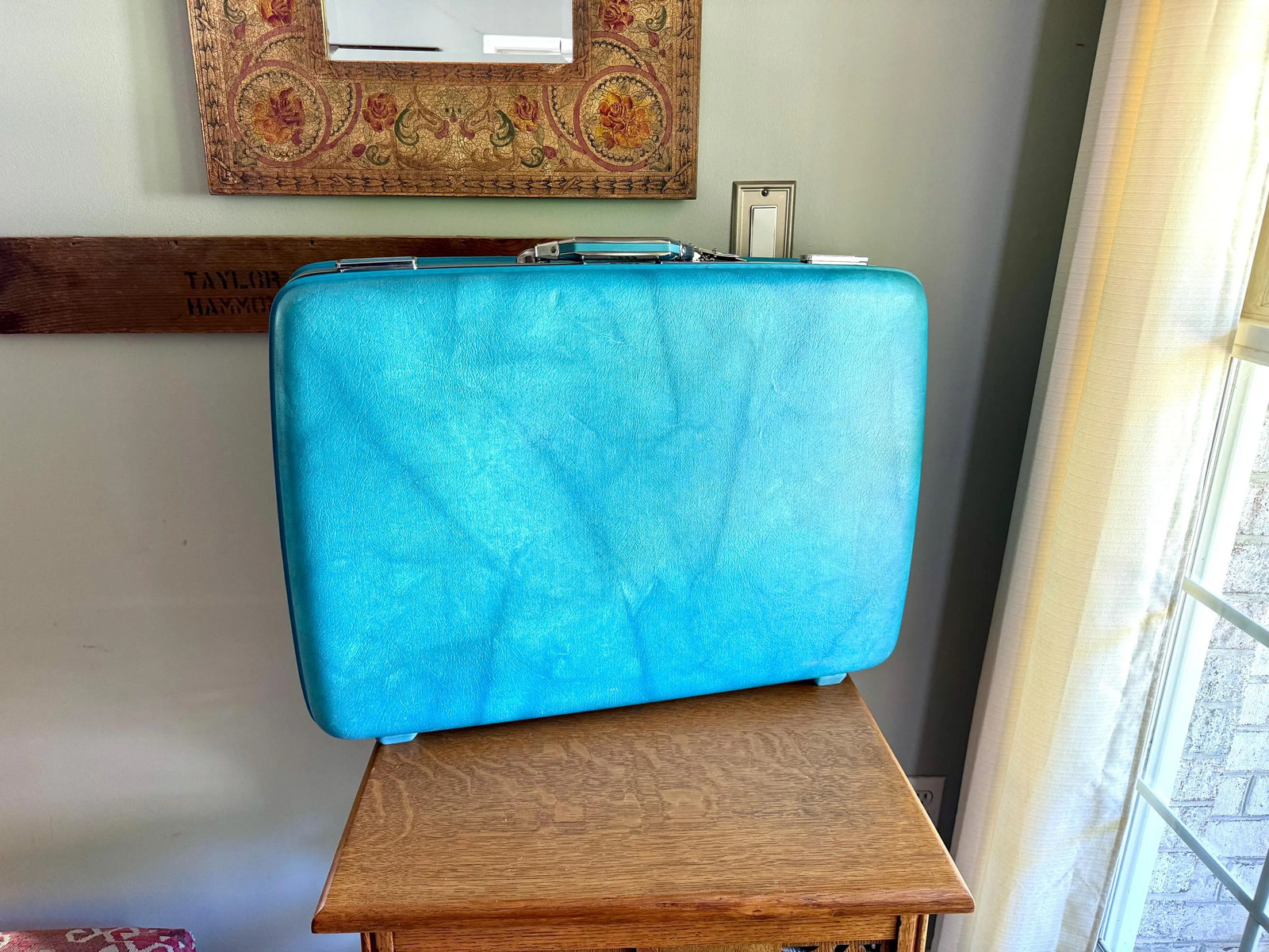 Vtg American Tourister Turquoise Marbled Luggage | American Tourister Suitcase