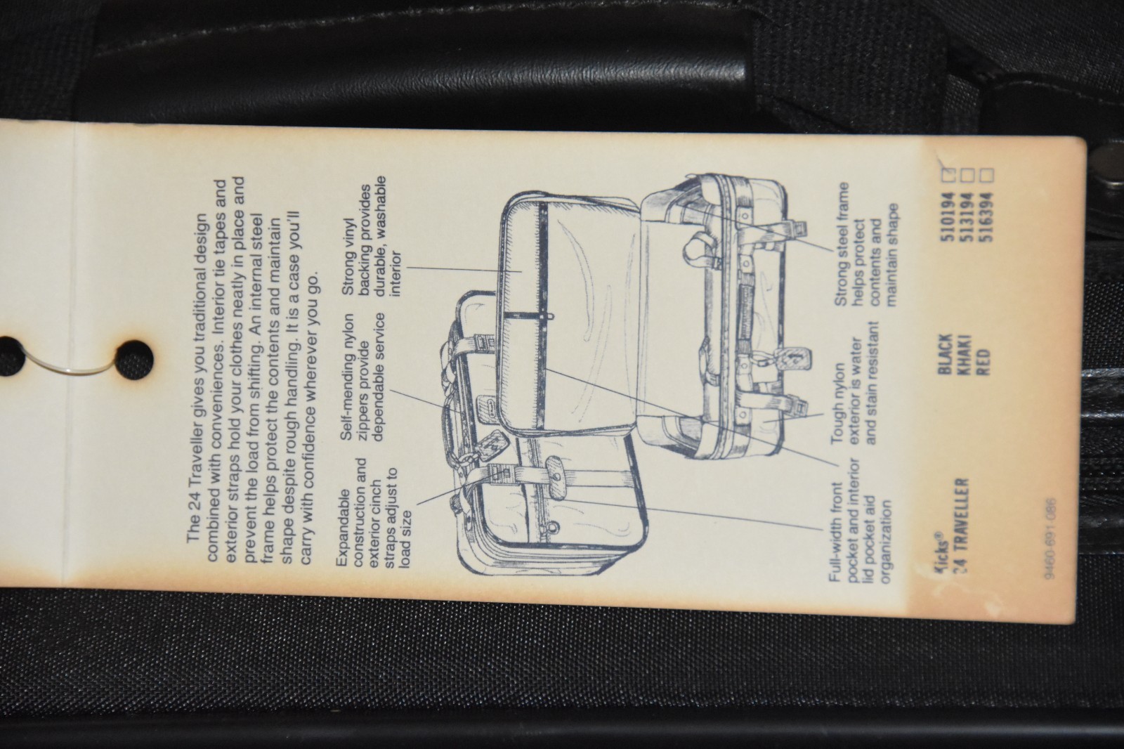 NEW VINTAGE 1980s Samsonite Kicks Traveler 24 Luggage Suitcase NWT & BOX Black