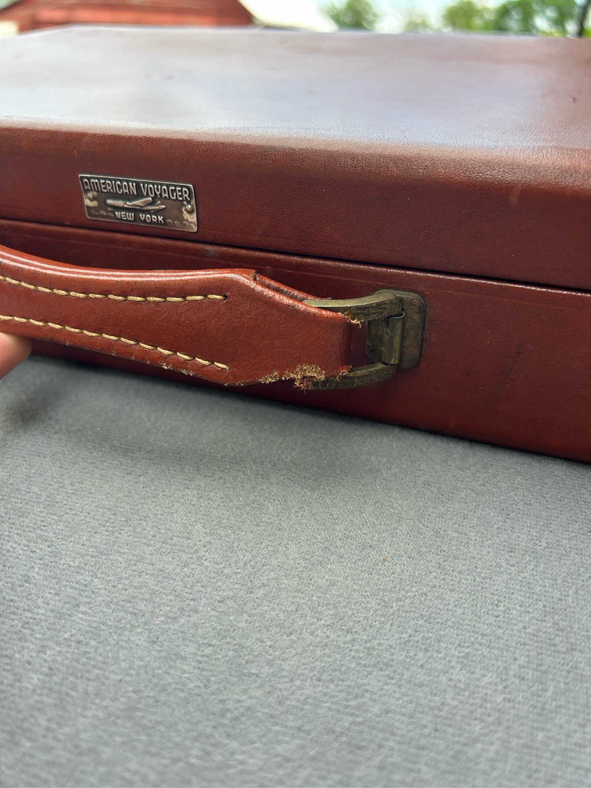 Brown Leather American Voyager Briefcase Attache Laptop Bag