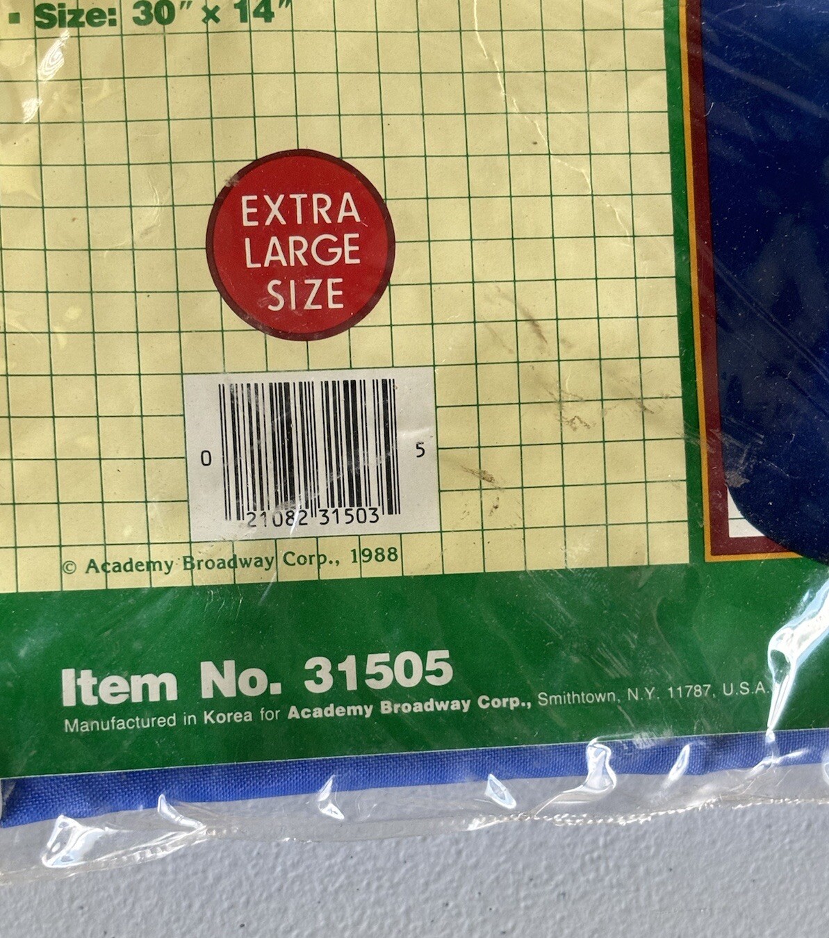 RARE VINTAGE 1988! Academy Broadway Blue Nylon “Stuff Bag” Sack Large 30″x14″