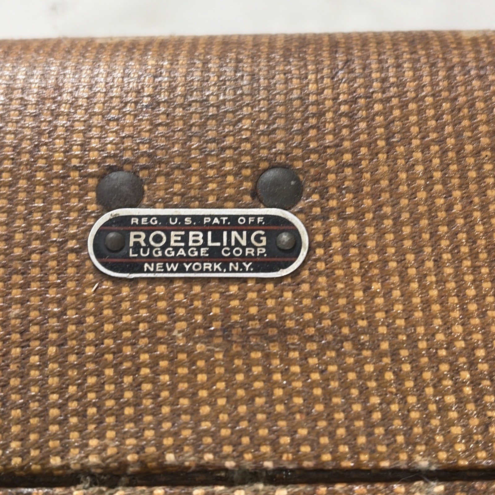 Leather Roebling Luggage Co. Suitcase Travel Display Prop Locks w/ Hangers RARE