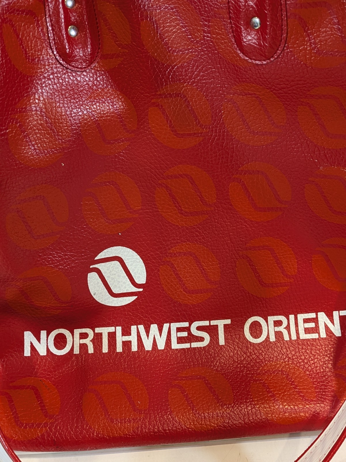 Vintage Northwest Orient Racket Gym Travel Bag Red White FREE SHIP