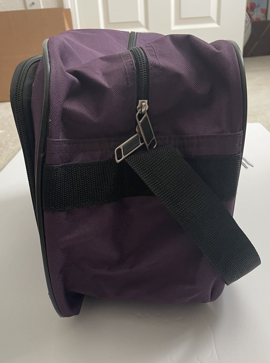 Vintage AMERICAN TOURISTER Travel Carry On Shoulder Bag Purple With Strap