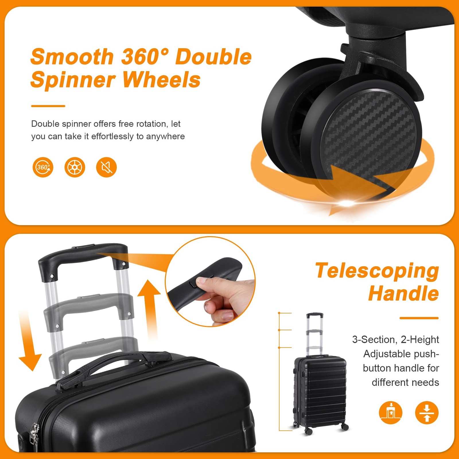 Epetlover 21-Inch Hardside Expandable Spinner Wheel Luggage Lightweight Travel
