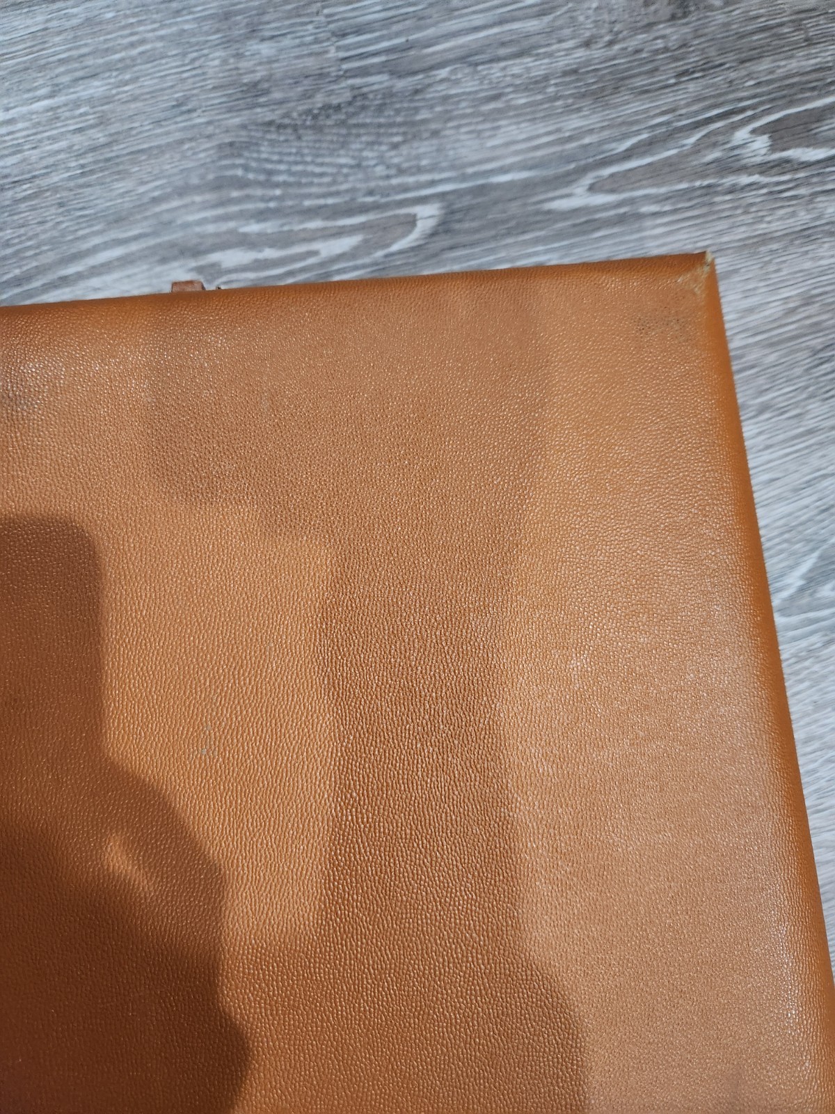 Vintage Brown Hard Faux Leather Suitcase with Locking & Compartments