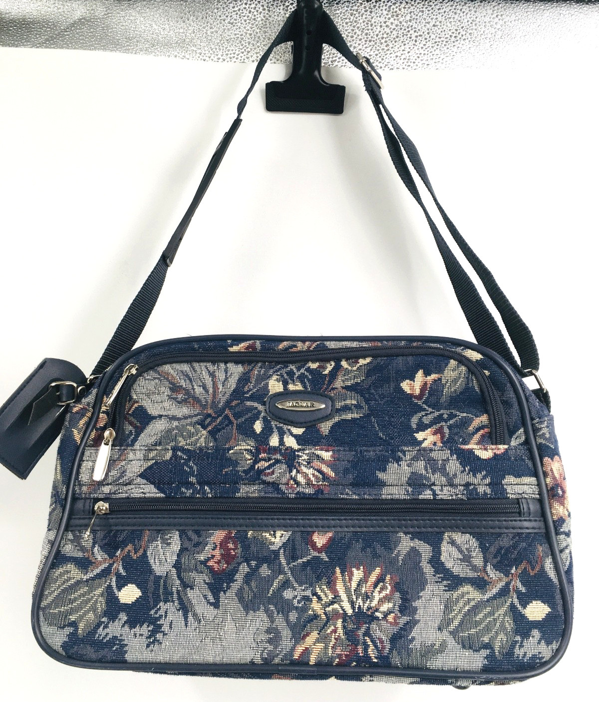 Vintage Jaguar Luggage Set Floral Tapestry Zip Duffel Travel Bags JC Penny 80’s