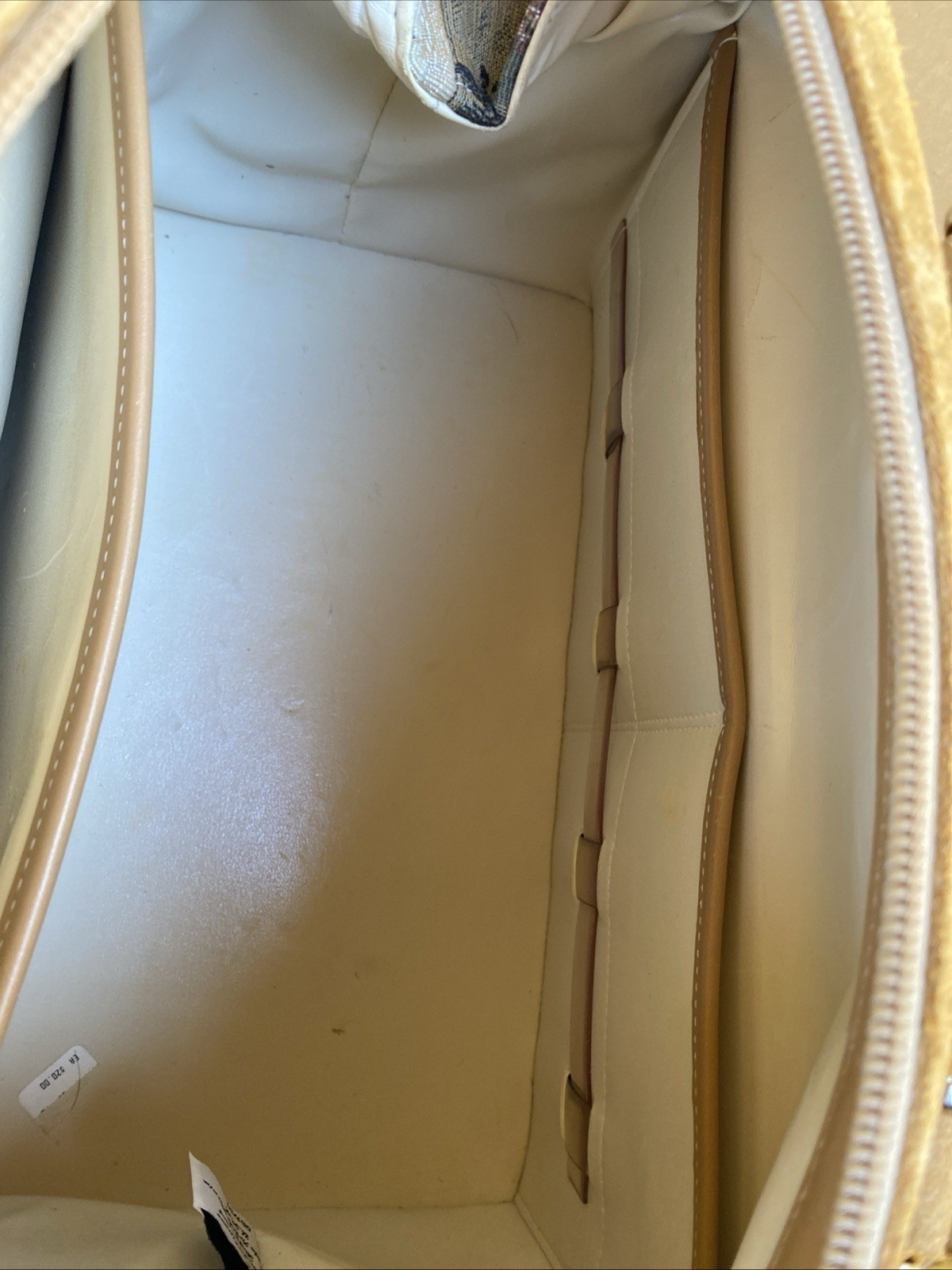 Vintage French Luggage Company Paradise Suede Tapestry Carry On Bag Made in USA