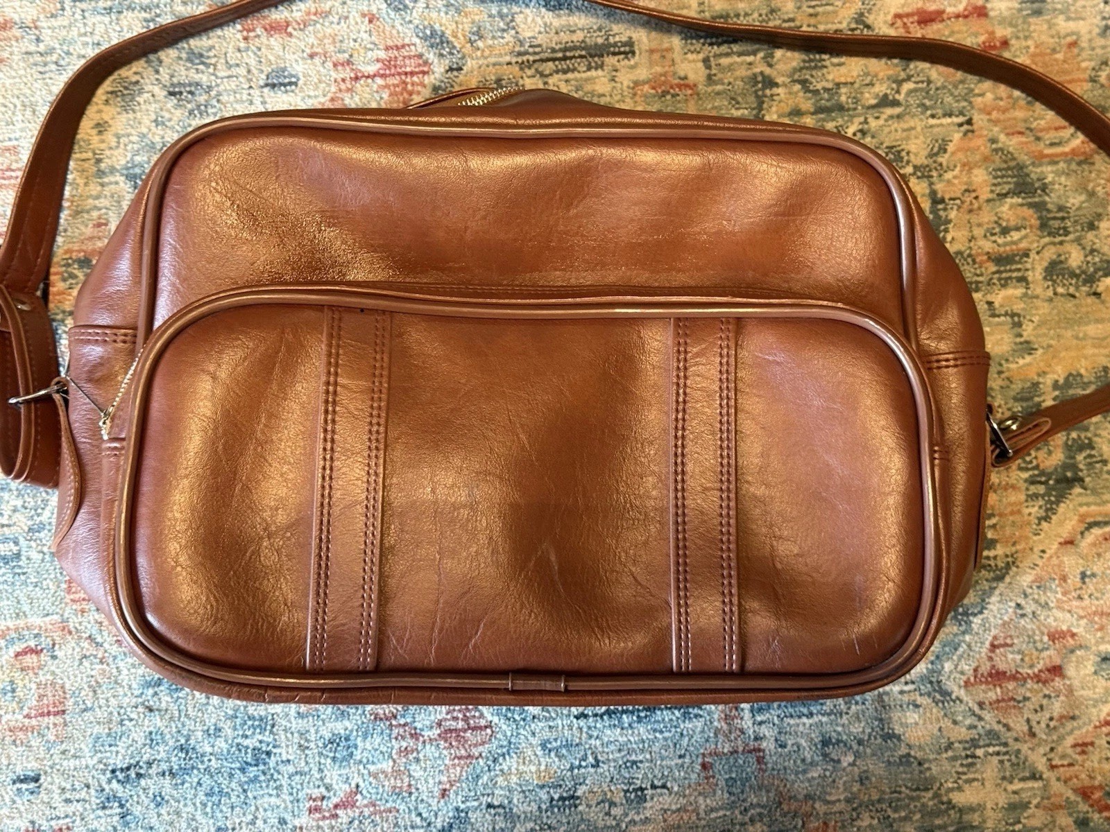 YKK Overnight Carry-On, Brown vinyl Bag vintage