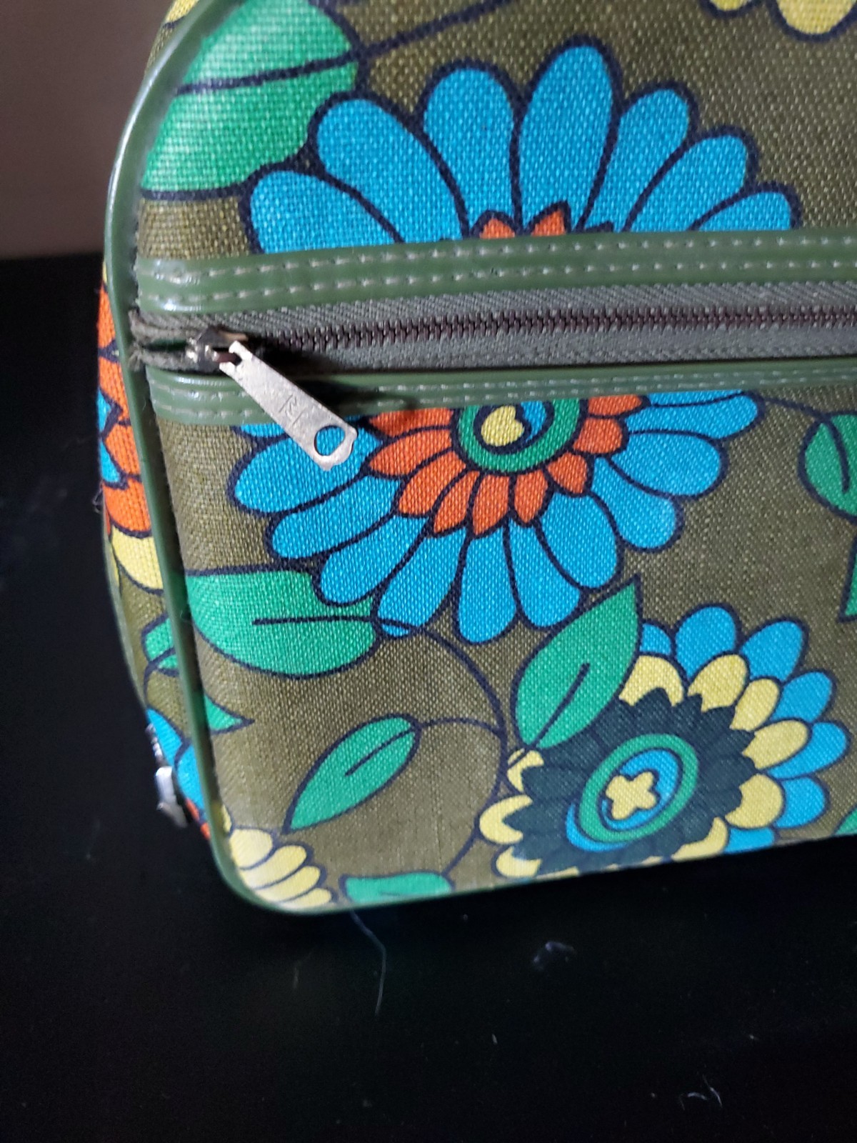 Vtg Bantam Mini Suitcase Overnight Carry-on Retro Floral Hippie Boho Has Key