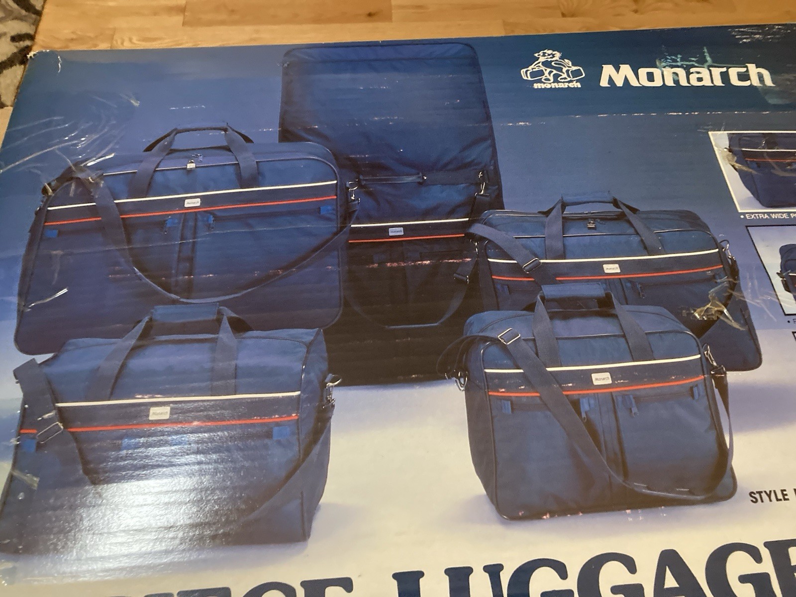 Vintage Monarch 5 Piece Luggage Set Style #4205 NEW OLD STOCK