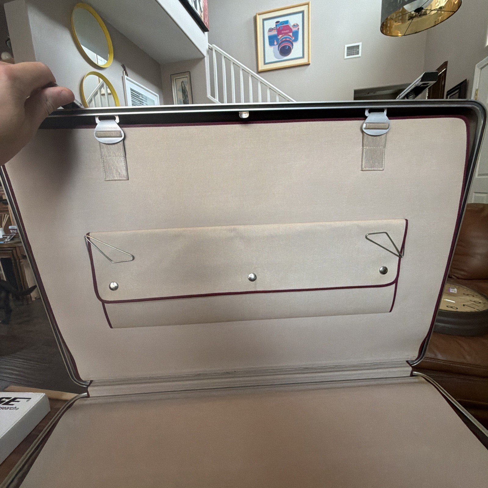 Vintage Halliburton Pre Zero Luggage Suitcase Rare See Pics Hangers 25x18x8