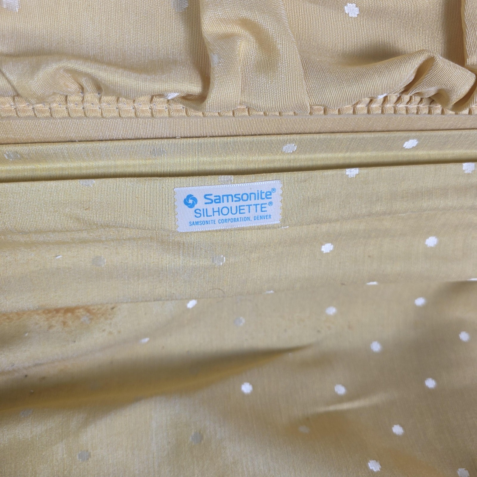 Vintage Samsonite Silhouette Yellow Hard Shell Suitcase USA Luggage Travel Case