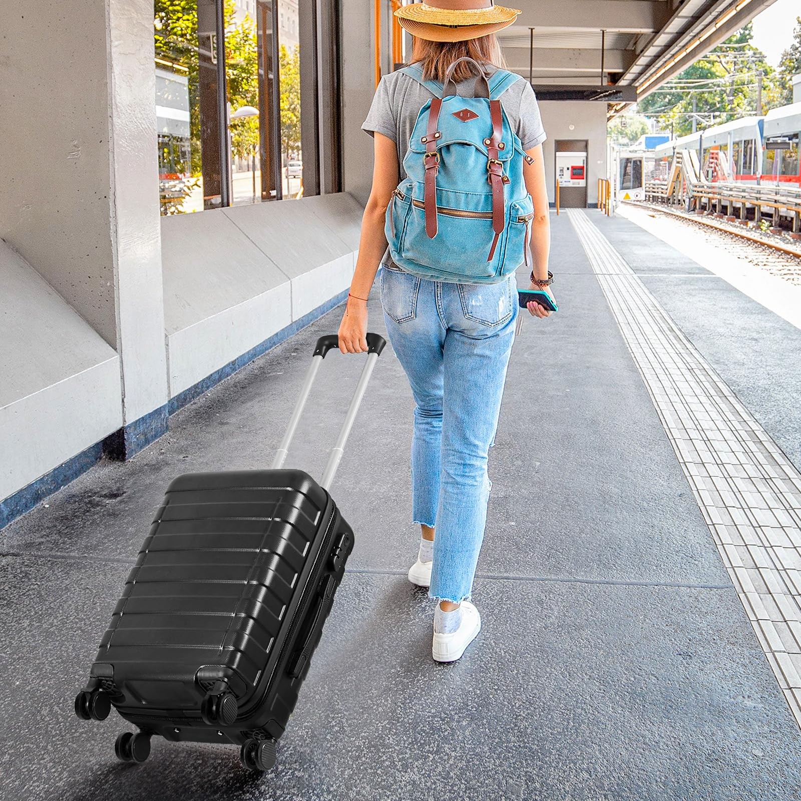 Epetlover 21-Inch Hardside Expandable Spinner Wheel Luggage Lightweight Travel