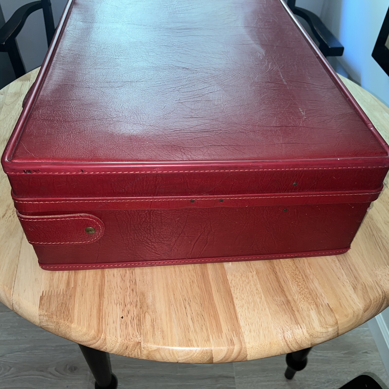 Vintage Hartmann Belting Leather-like Red Suitcase Set