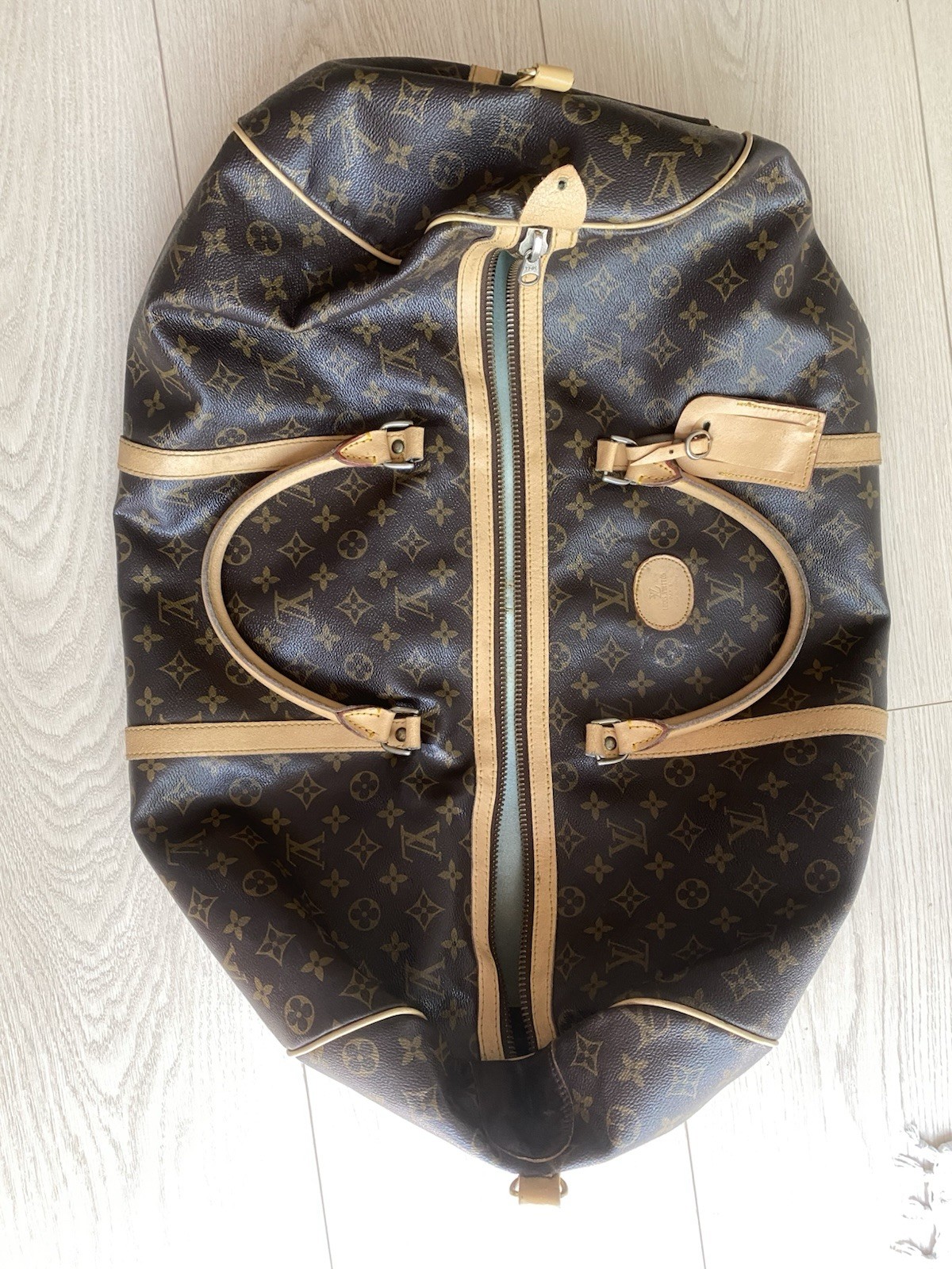Vintage Louis Vuitton Monogram Tote Duffle Bag Brown/Tan Travel Bag Paris France