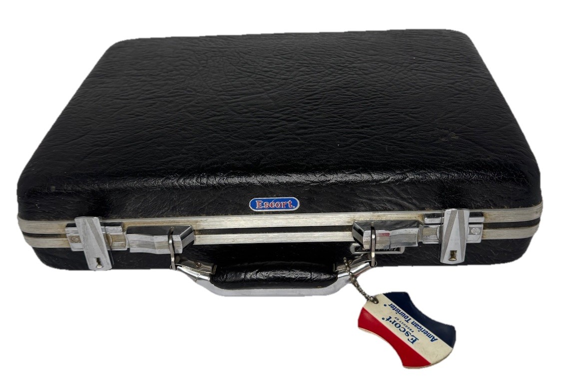 VTG MCM 1960s American Tourister Escort Black Attaché Briefcase With Key