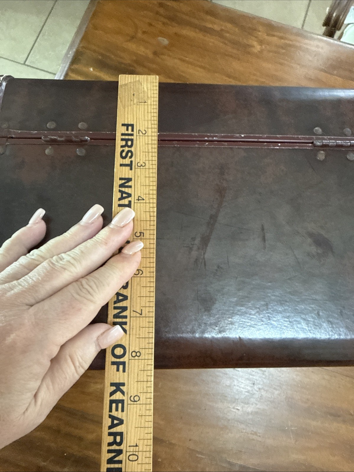 Vtg SAMSONITE Brown Train Case Makeup Vinyl Inside Tray Brass Hardware