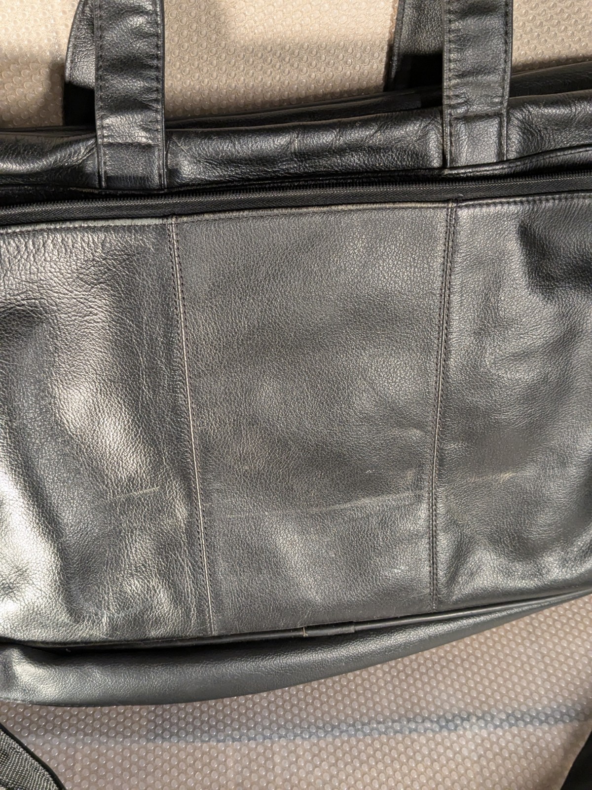 👜 Monarch Leather Travel Bag 16″x11″ Black Cowhide Nappa Carry-On 8143 ✅Good