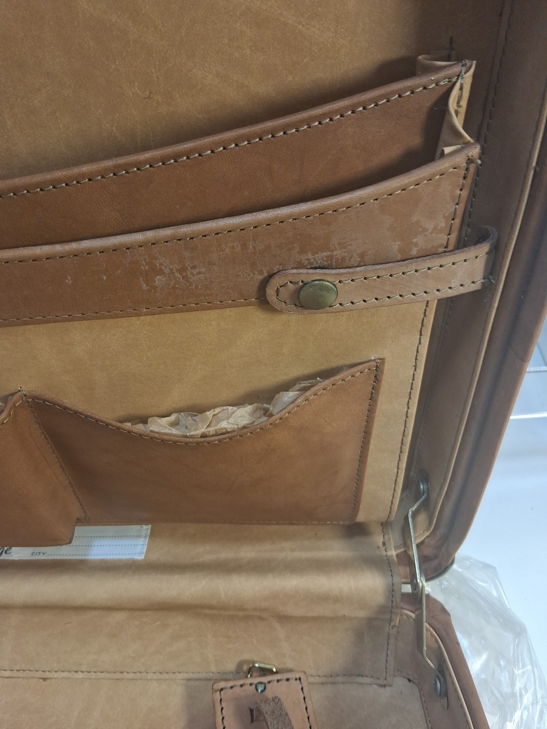 Vtg Hartmann Luggage Belting Leather Hard-Top Briefcase Bag 18.5×14.5×5 read Loo