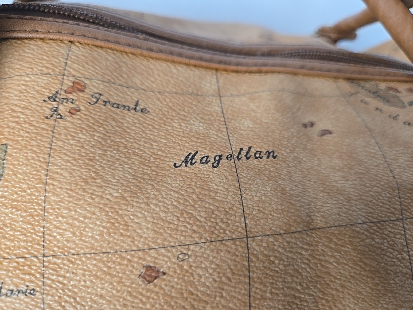 Vintage Magellan World Map Duffel Bag Weekender Carry-On 1990s