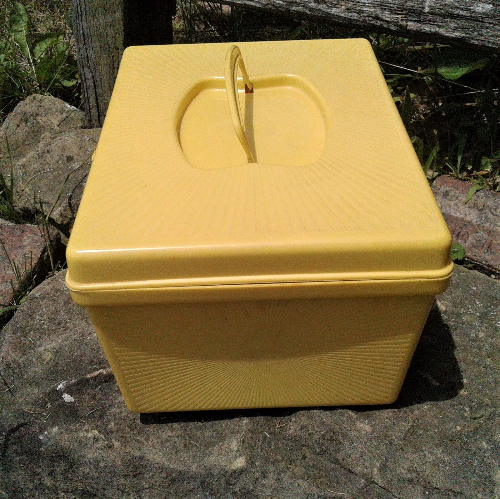 Vintage Solo Plastic Yellow Cosmetic Travel Case with Insert 1960s