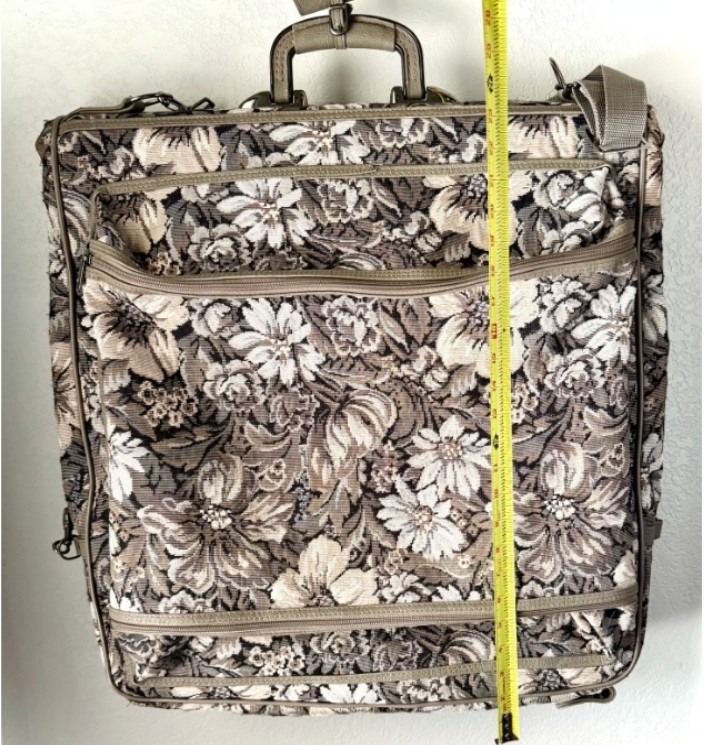 Vintage Amelia Earhart Luggage Garment Bag – Floral Tapestry Travel Case