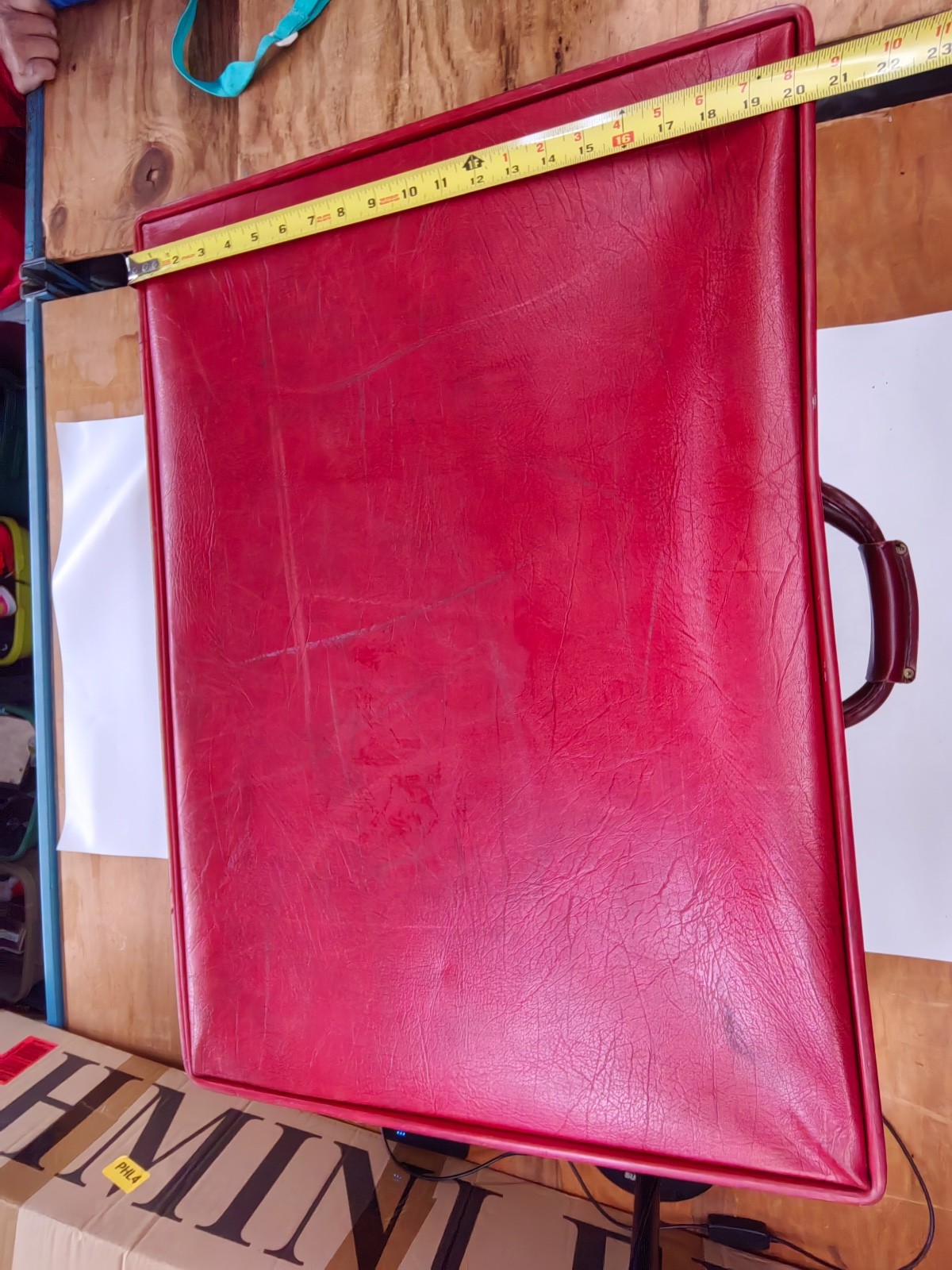 Vintage Hartmann Belting Vinyl Faux Leather Suitcase Luggage Red Large 29 X 20”