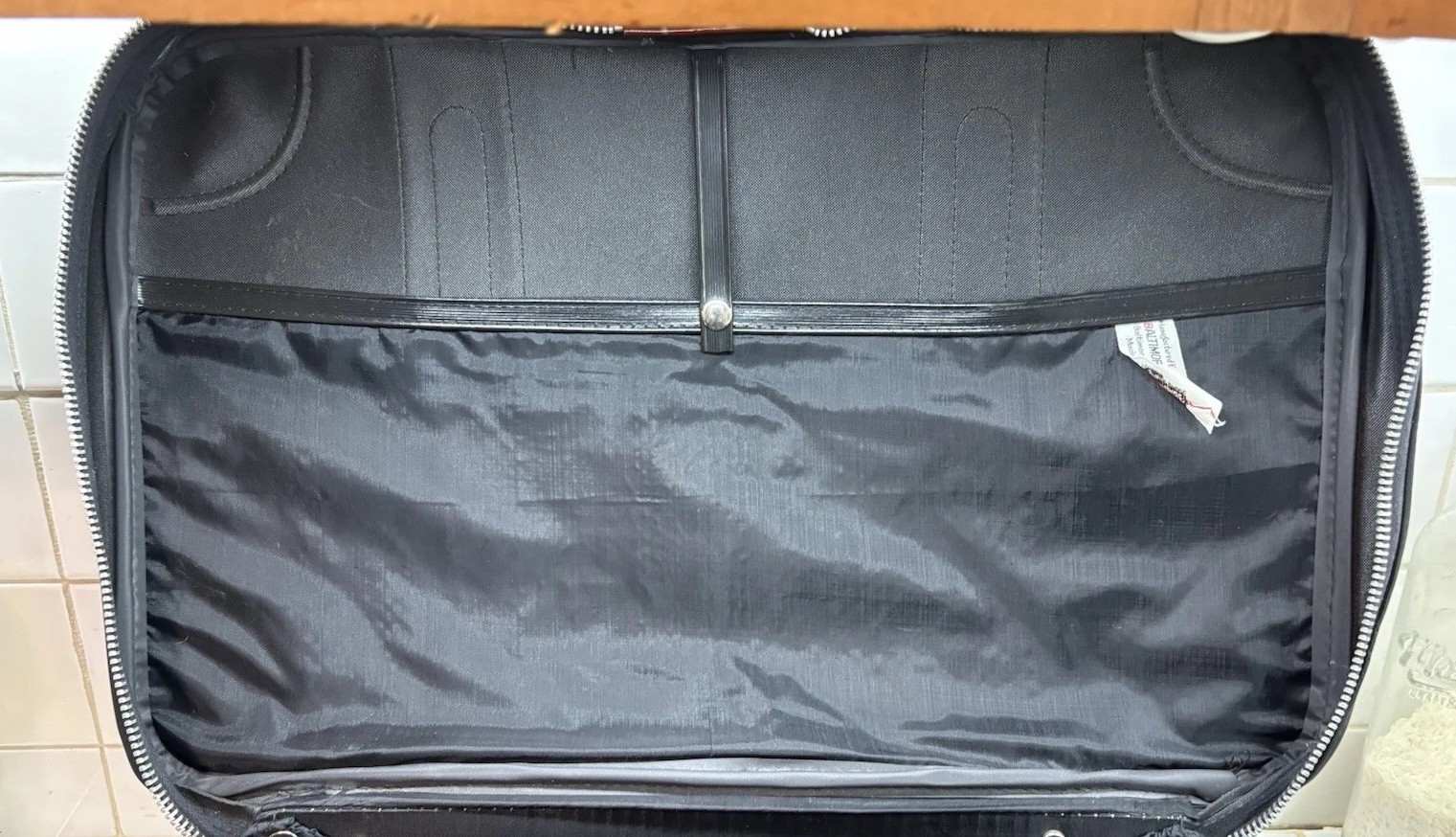Vintage Suitcase Airlite Carry-On Luggage Black & Brown Faux Leather Retro