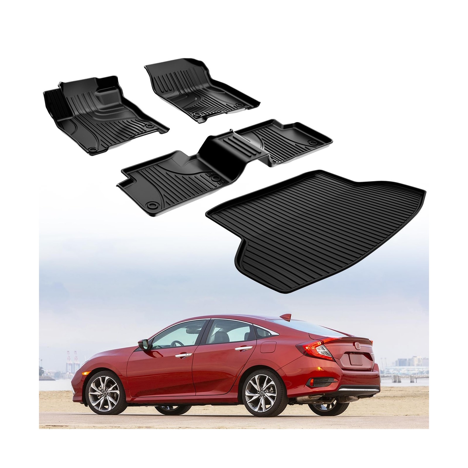 Floor Mats & Cargo Liner Only Fit for 2016-2021 Civic Sedan / 2017-2021 Civic…