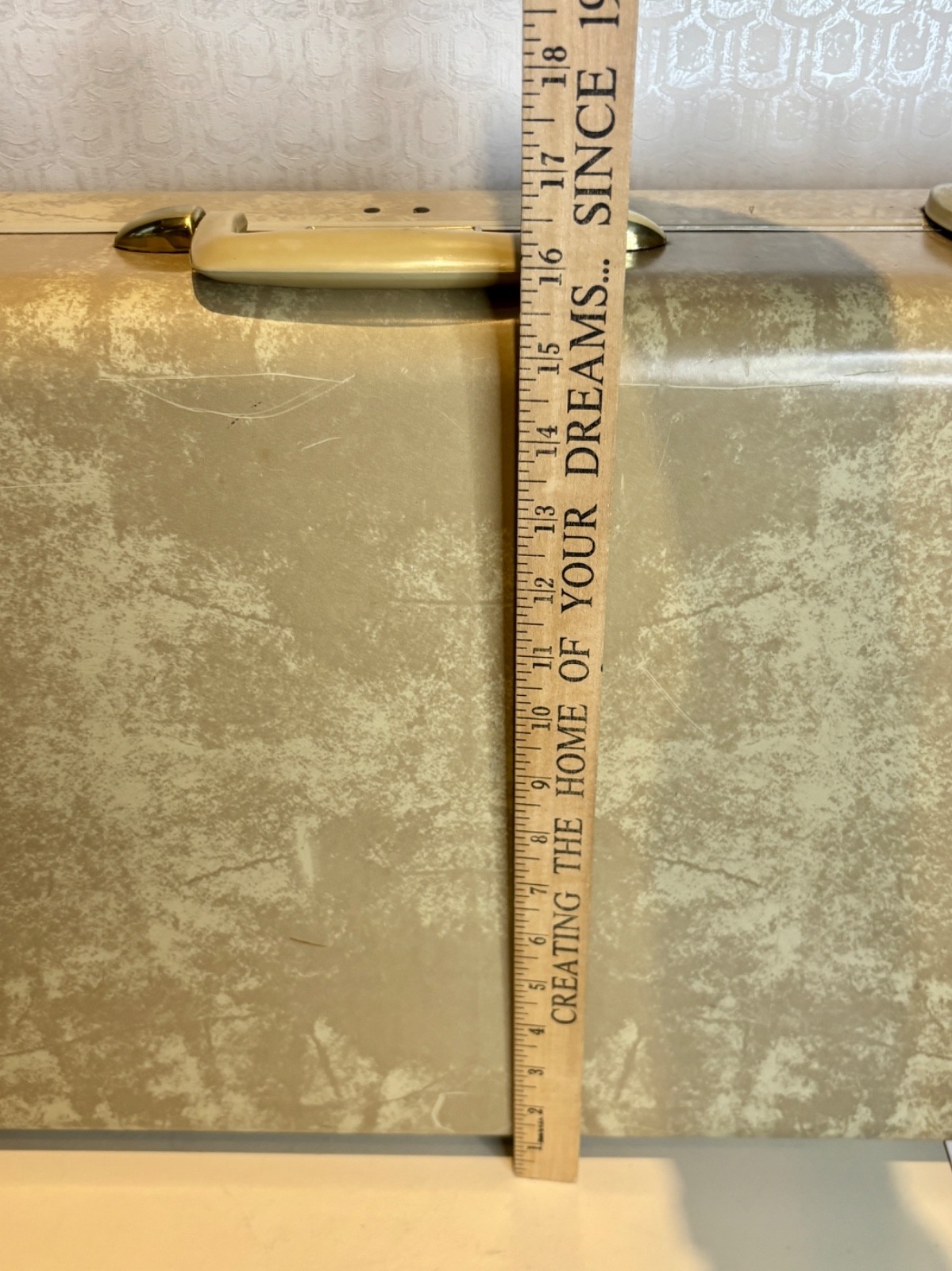 VTG SAMSONITE NATURAL RAWHIDE BEIGE MARBLE HARD 4521 SUITCASE