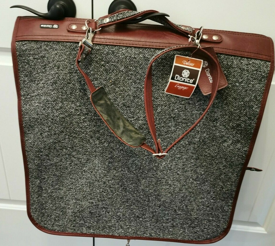 Dionite grey and Burgundy Garment Bag With Hanger Excellent Shape!