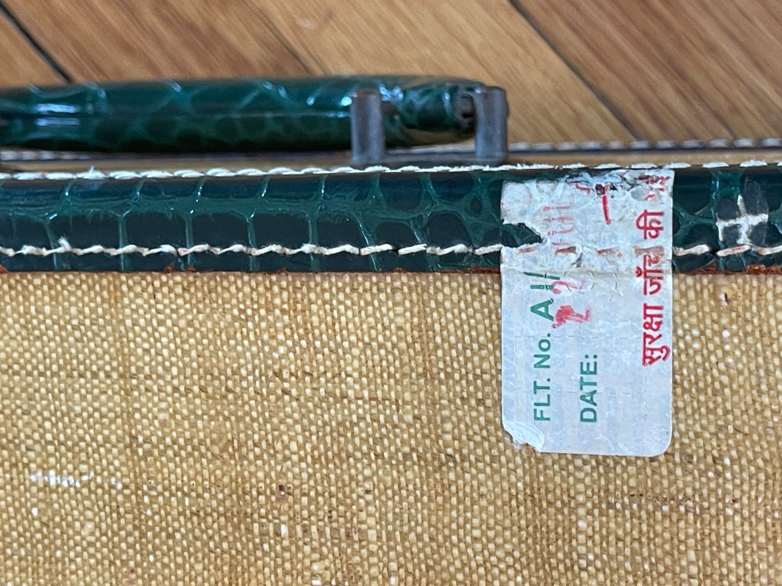 Vintage SKYWAY Hardcover 1950s Vintage Tweed Luggage Suitcase Leather Trim