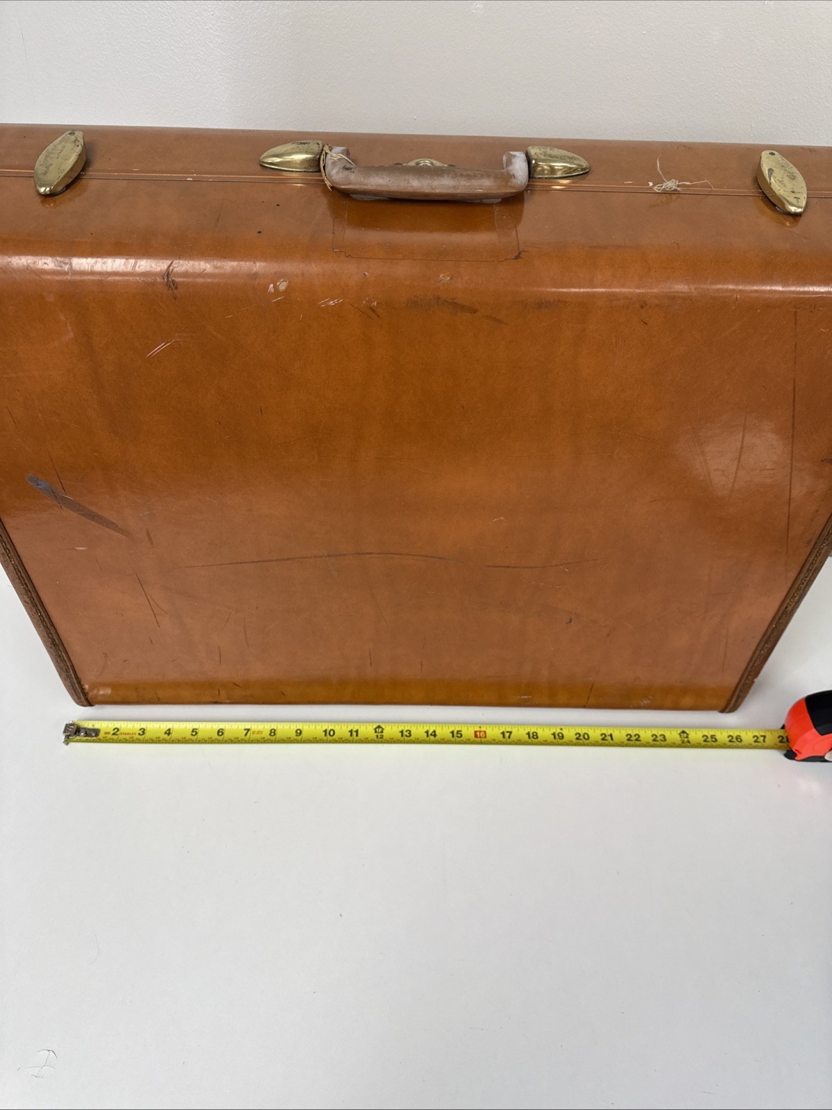Vintage Samsonite 4636 Luggage Large Suitcase 26x19x7 Brown 50s 60s MCM