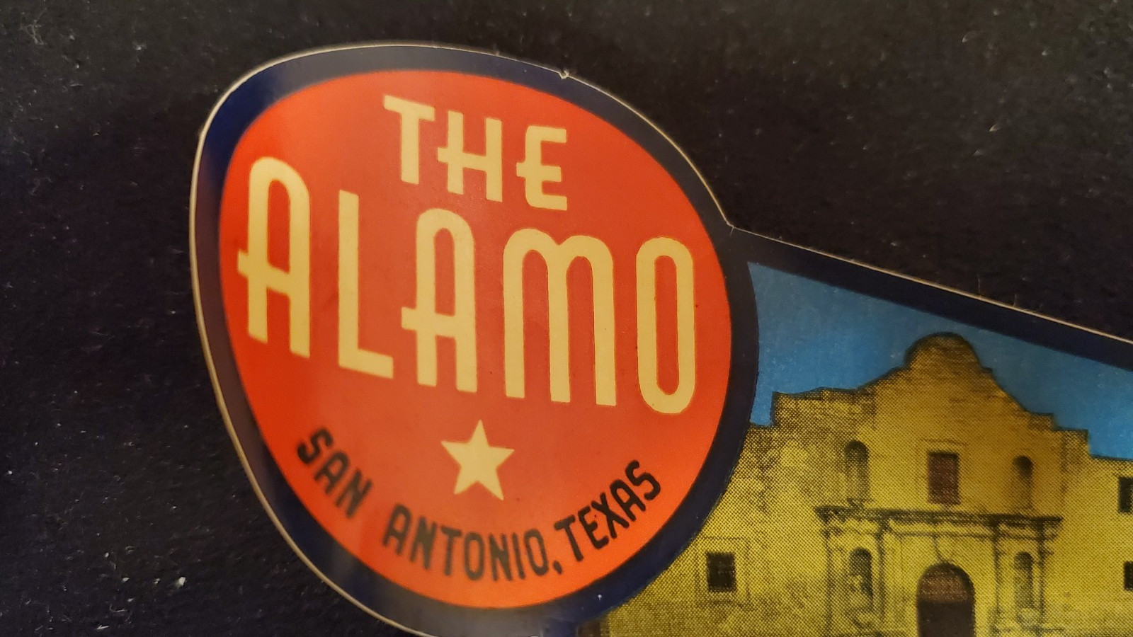 Vintage The Alamo San Antonio Texas window/suitcase decal (File #5)