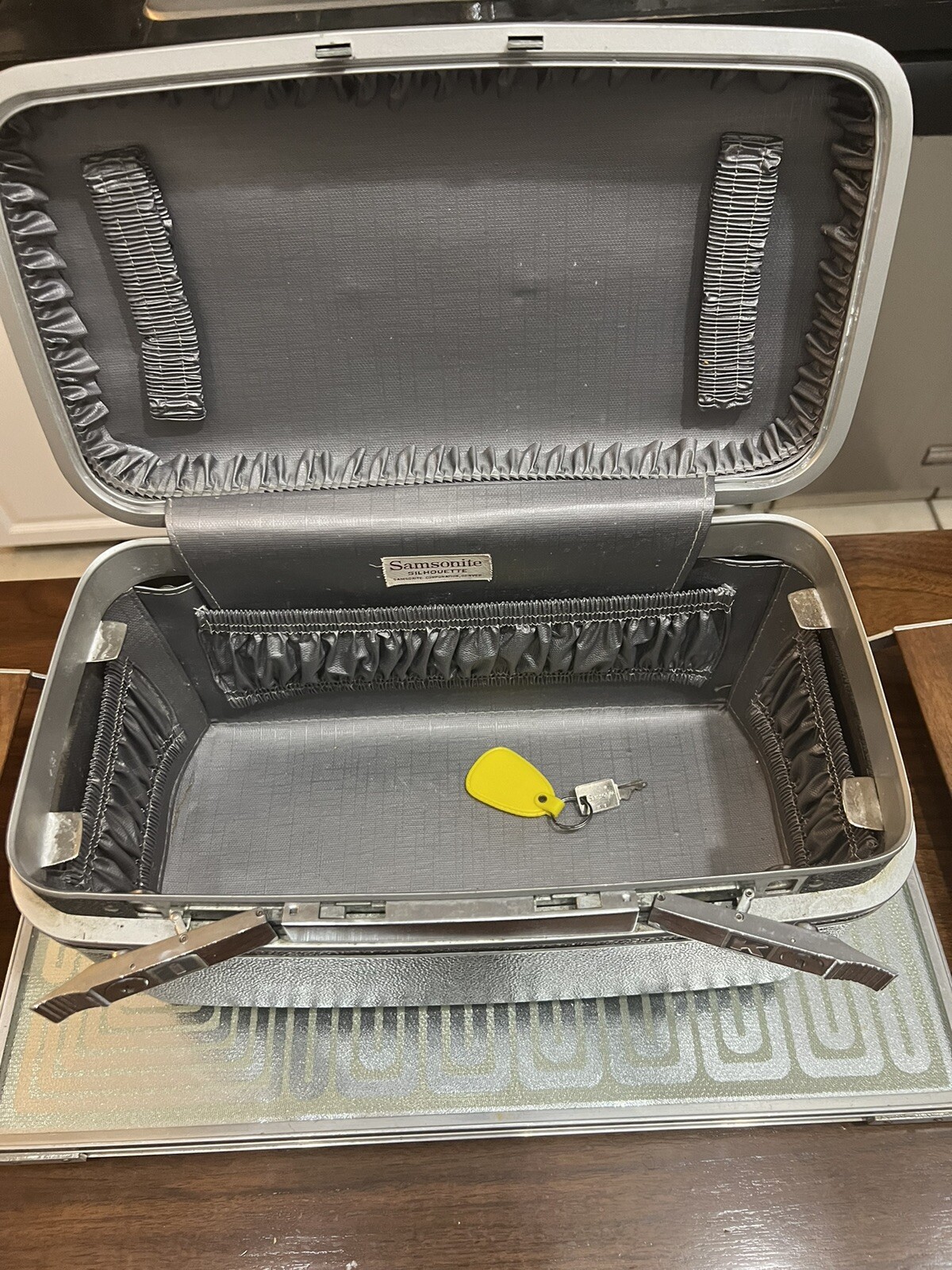 Vintage Samsonite Train Case ( Steel Gray ) 1960s Cosmetic Hard Luggage