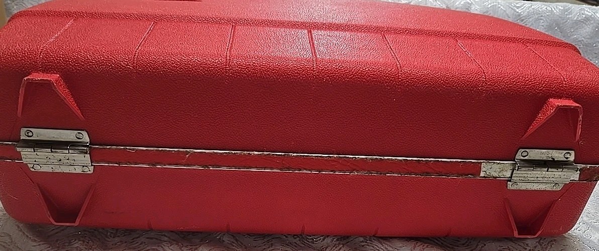 Vintage Sears Forecast Suitcase Red 21” Hard Case Luggage Mid Century No Key MCM