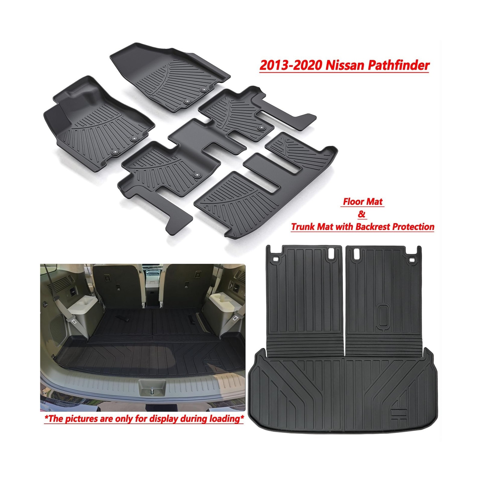 Floor Mats & Large Cargo Liners for 2013-2020 Nissan Pathfinder / 2013 Infini…