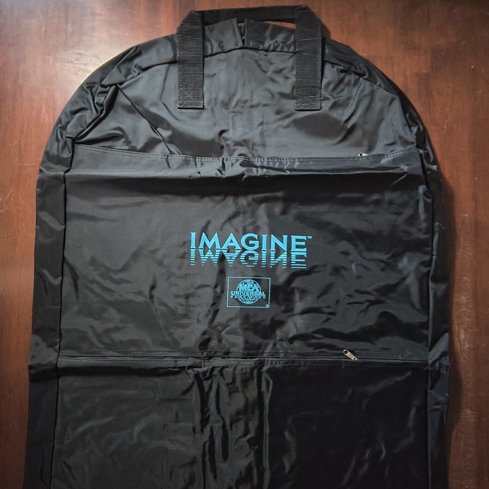 Vintage Universal Studios IMAGINE Garment Bag 24×40 Black Studio Promo Travel…