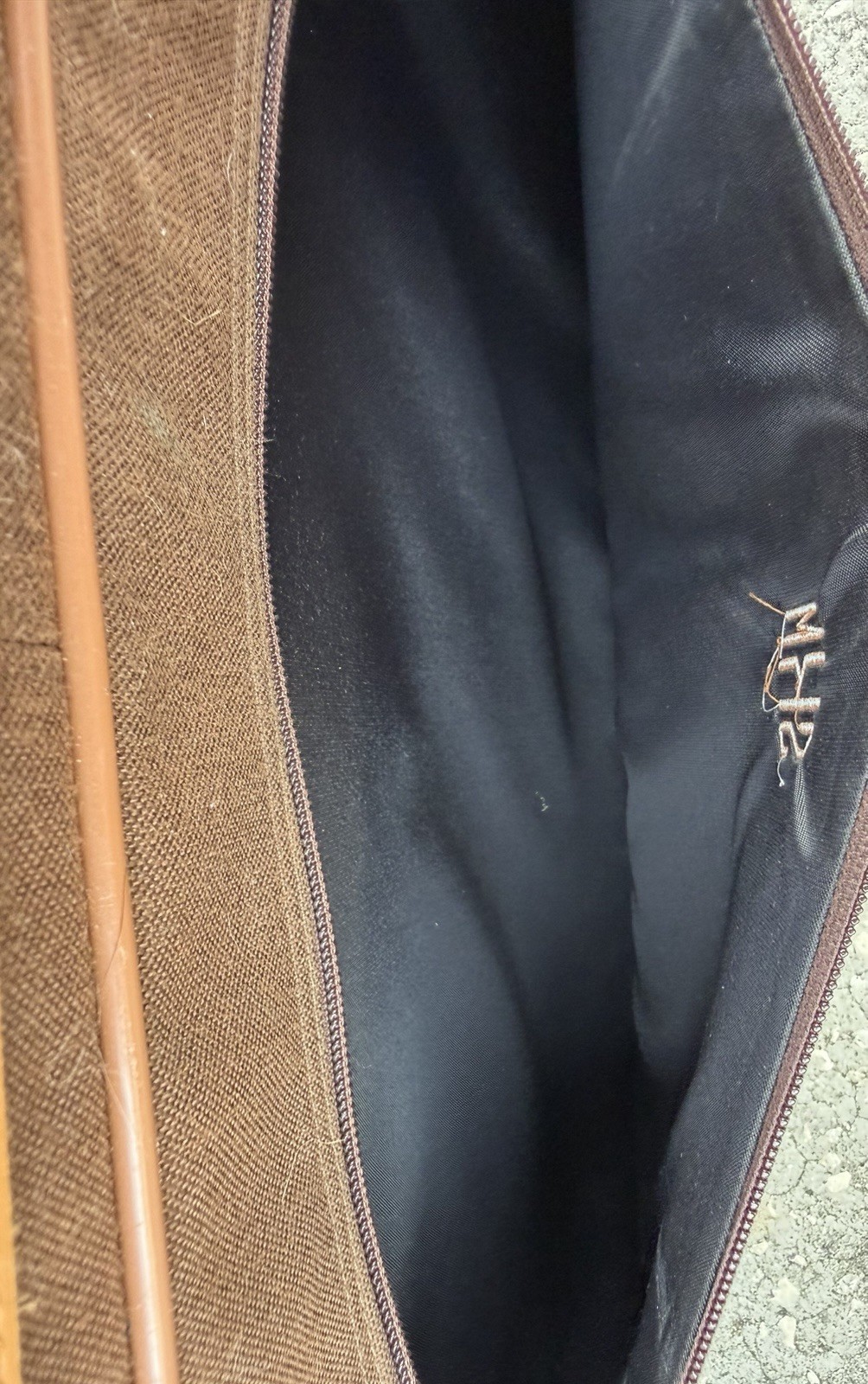 Vintage 80’s LL Bean Rolling Suitcase Luggage Brown W/ Leather Trim