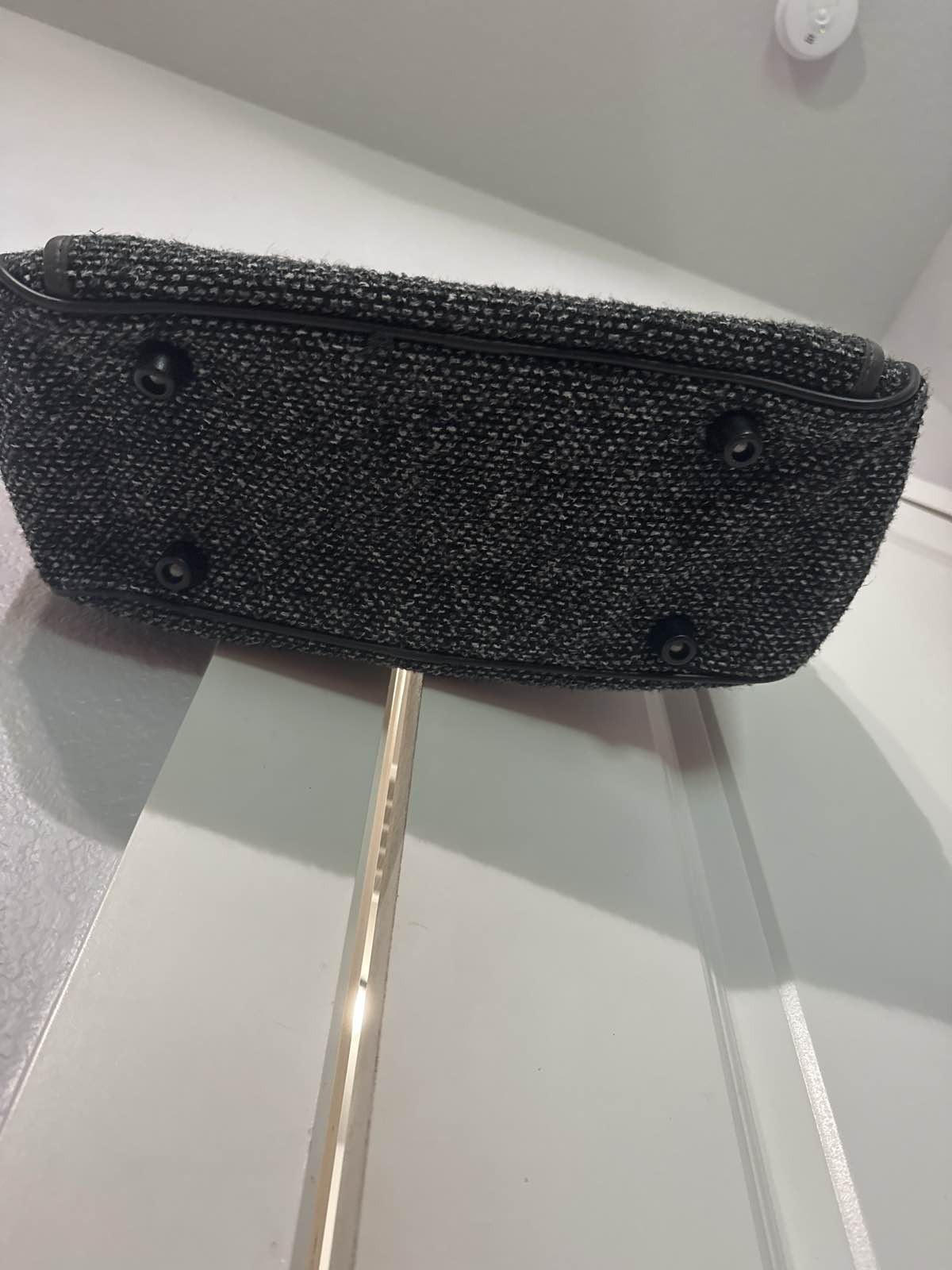 American Flyer Black White Tweed Carry-On Travel Bag Messenger Shoulder Strap