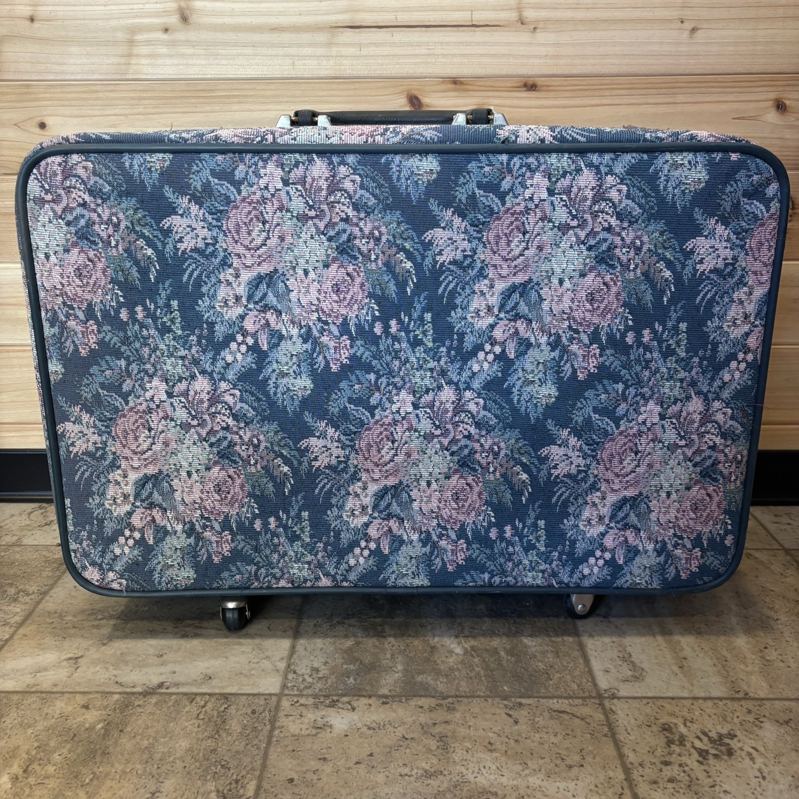 Vintage Atlantic floral tapestry luggage Set Rolling Bag, Weekend Bag, Carry On