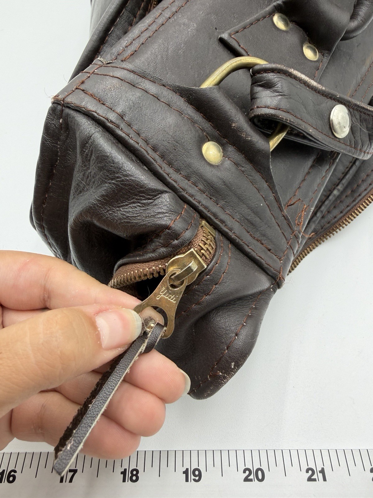 Vintage Genuine Leather Garment Bag Brown Foldable Travel Suit Carrier Colombia