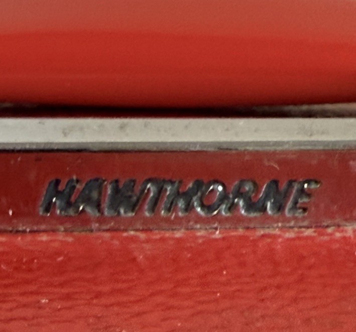 Vintage Hawthorn Luggage Red Leather Train Case Luggage MakeUp Cosmetic Case